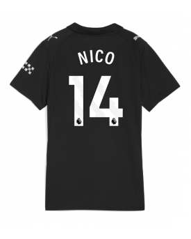 Billige Fotballdrakt Manchester City Nico Gonzalez #14 Replika Bortedrakt Dame 2025-26 Kortermet